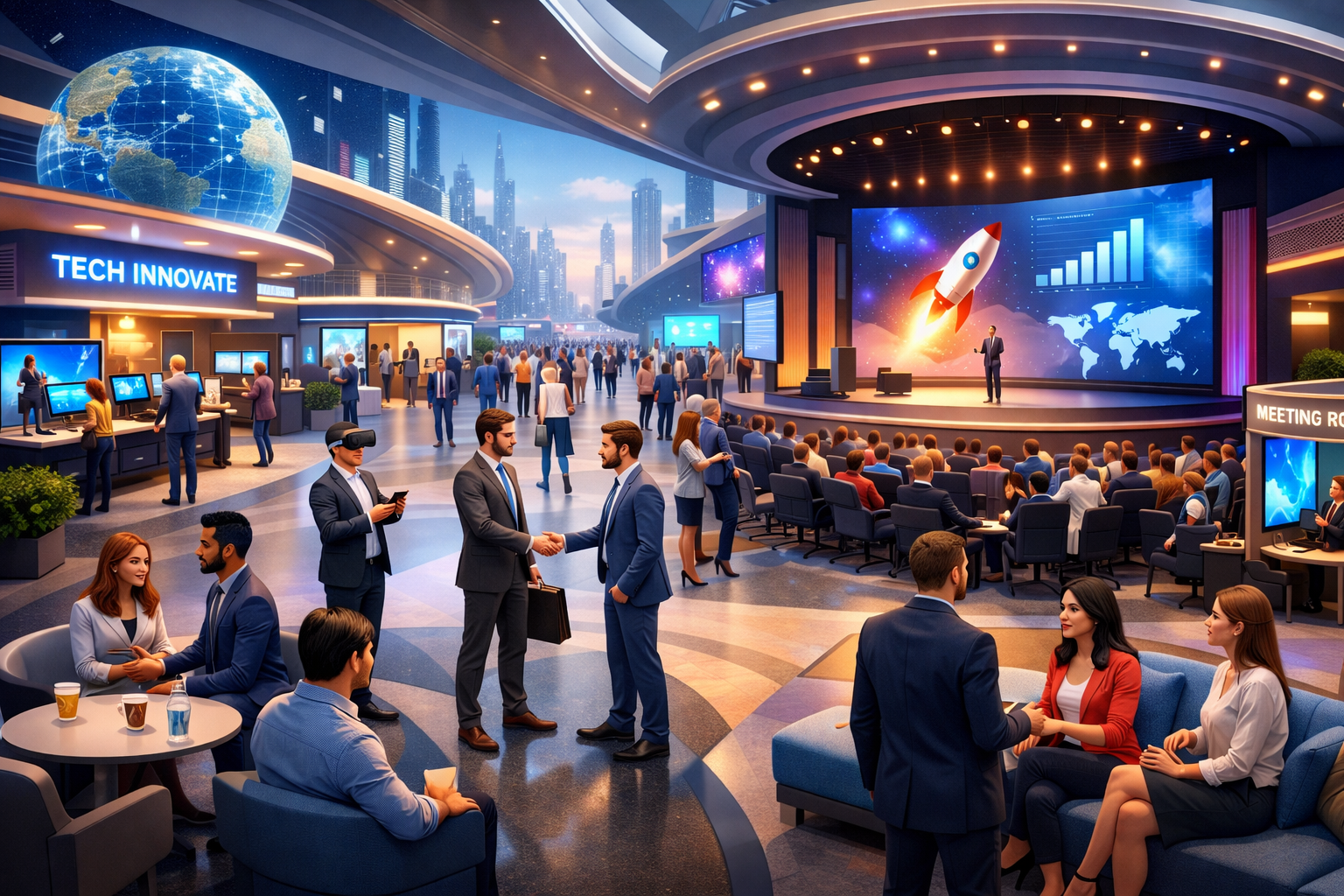 Immersive 3D Conference Spaces